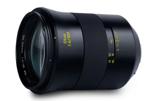 Zeiss Otus 100mm on a white background