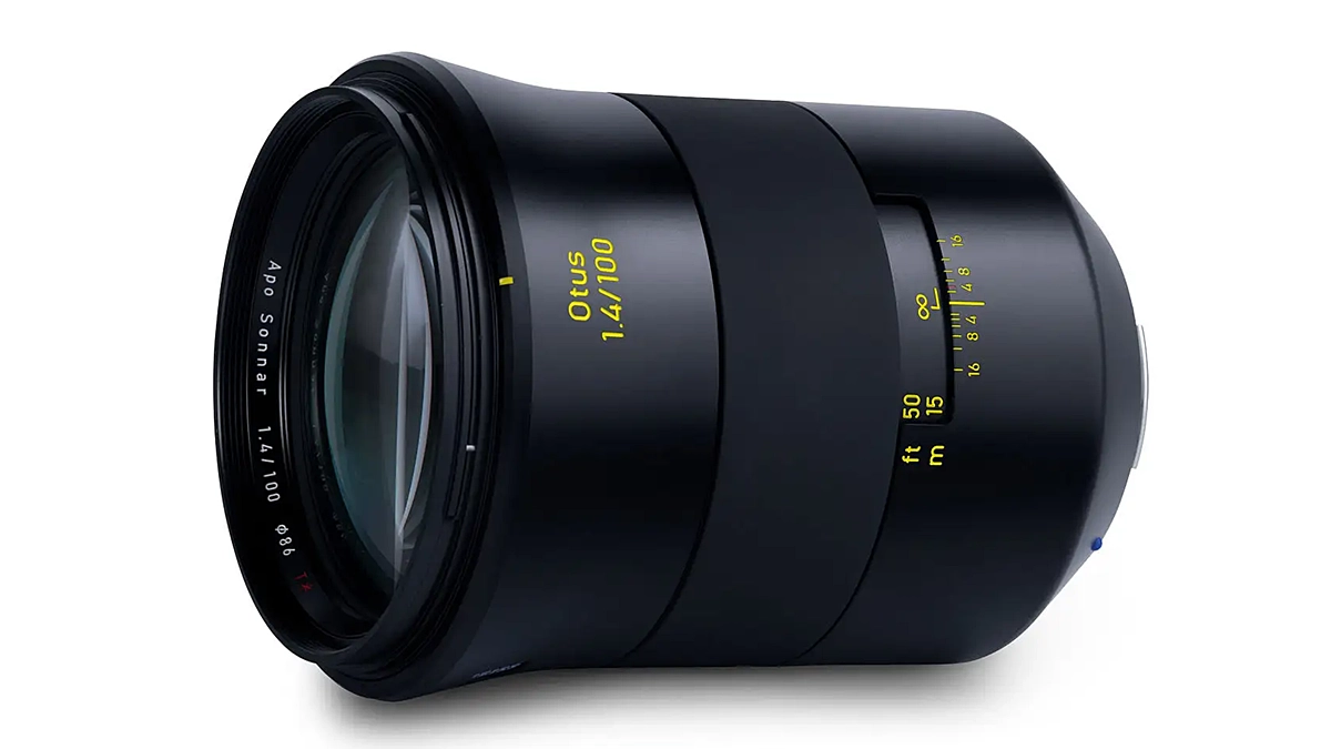 Zeiss Otus 100mm on a white background