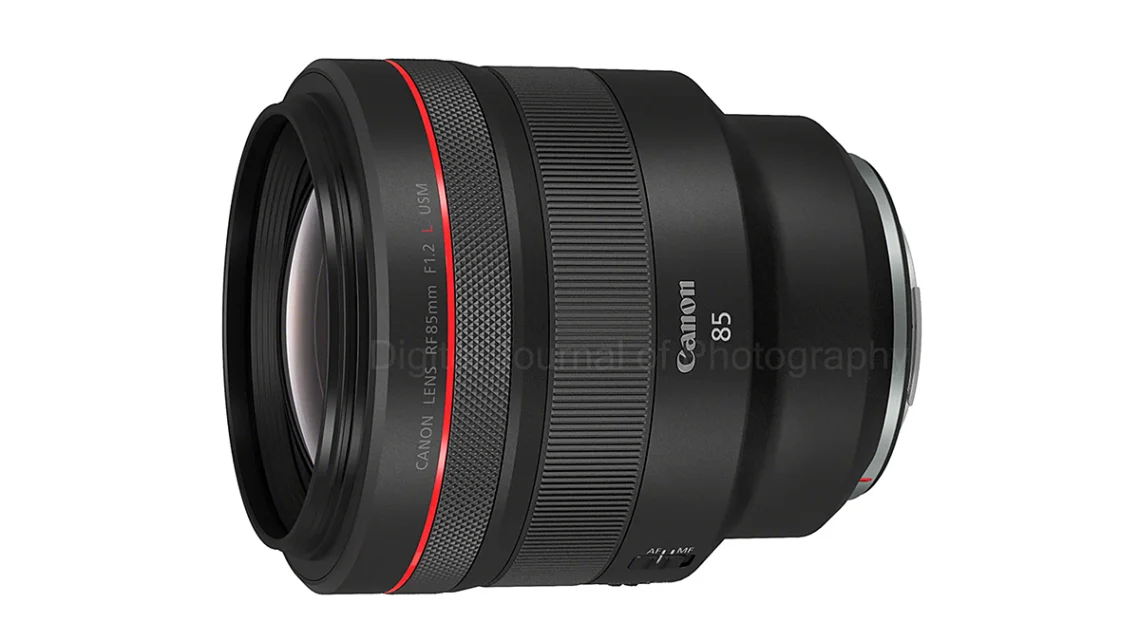 Canon 85mm F1.2 L series lens shown without caps.