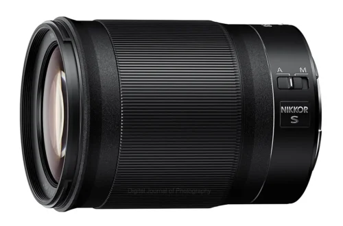 Nikkor Z 85mm F1.8 S shown in side profile with no caps.