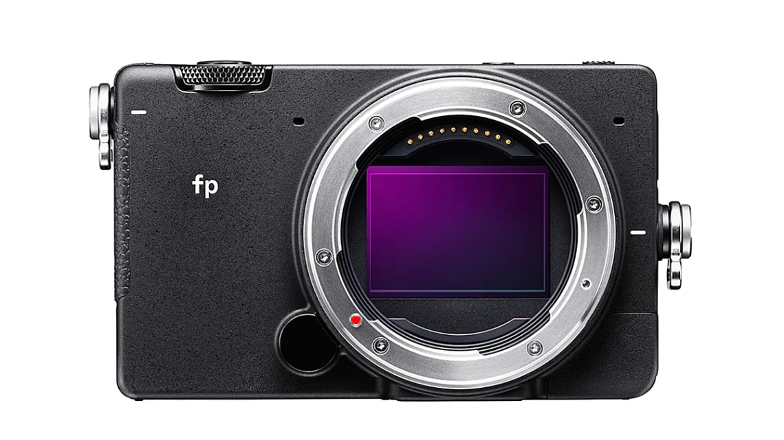 Sigma fp camera with no lens attached showing the sensor.