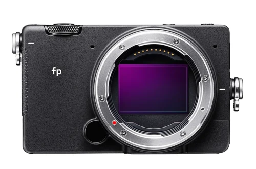 Sigma fp camera with no lens attached showing the sensor.