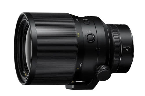 Nikon Nikkor Z 58mm F0.95 S Noct on white background.