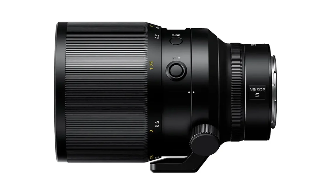 Hug Nikkor lens on a white background