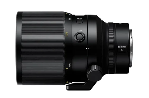 Hug Nikkor lens on a white background