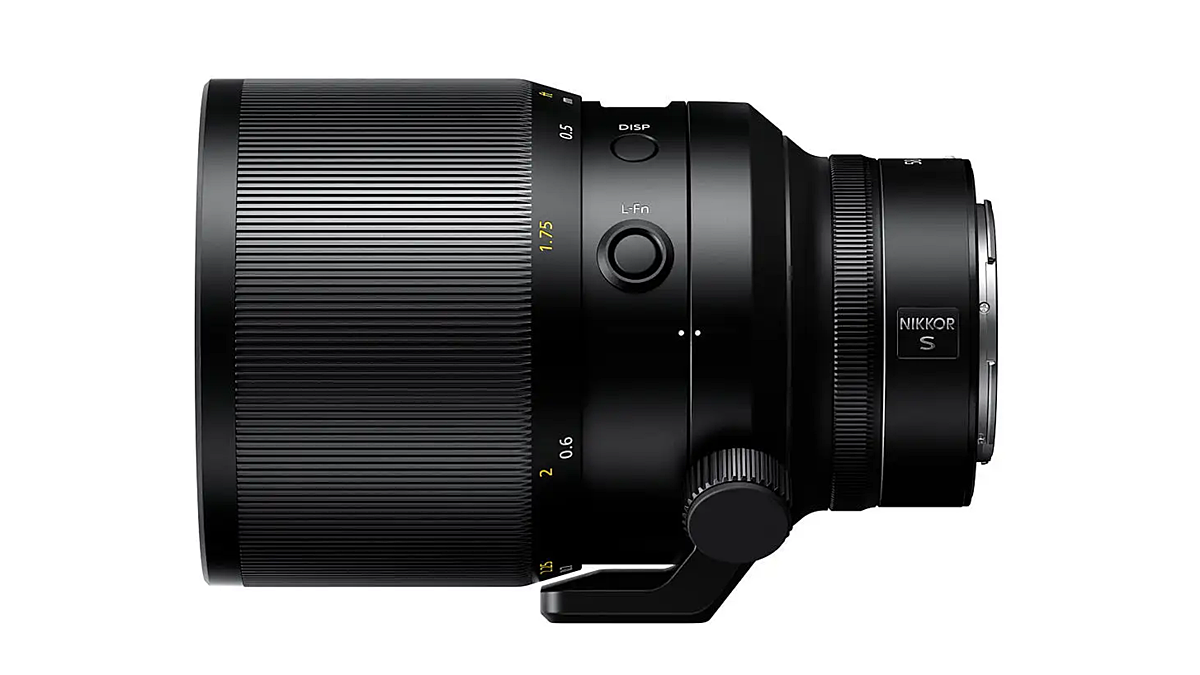 Hug Nikkor lens on a white background