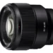 Sony FE 85mm F1.8 no caps on a white background