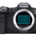 Canon EOS R5 no lens and shutter open revealing the 45 MP CMOS