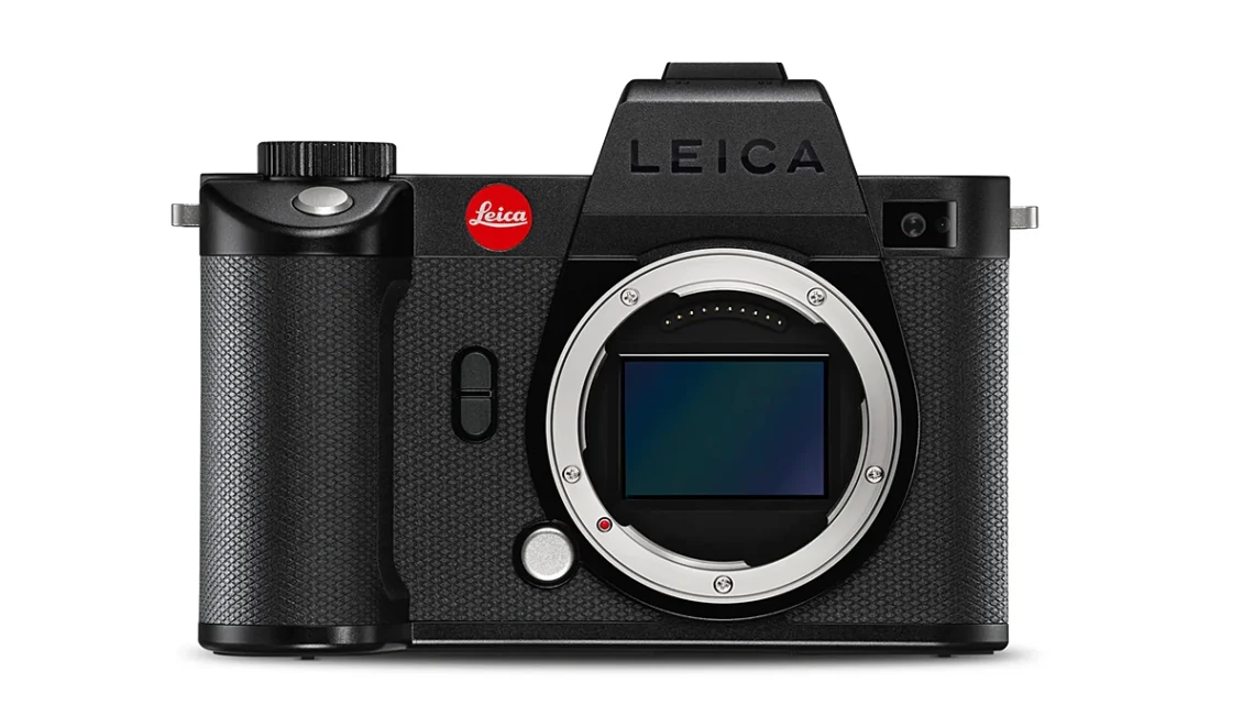Leica camera on aa white background.