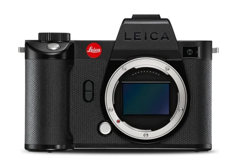 Leica camera on aa white background.
