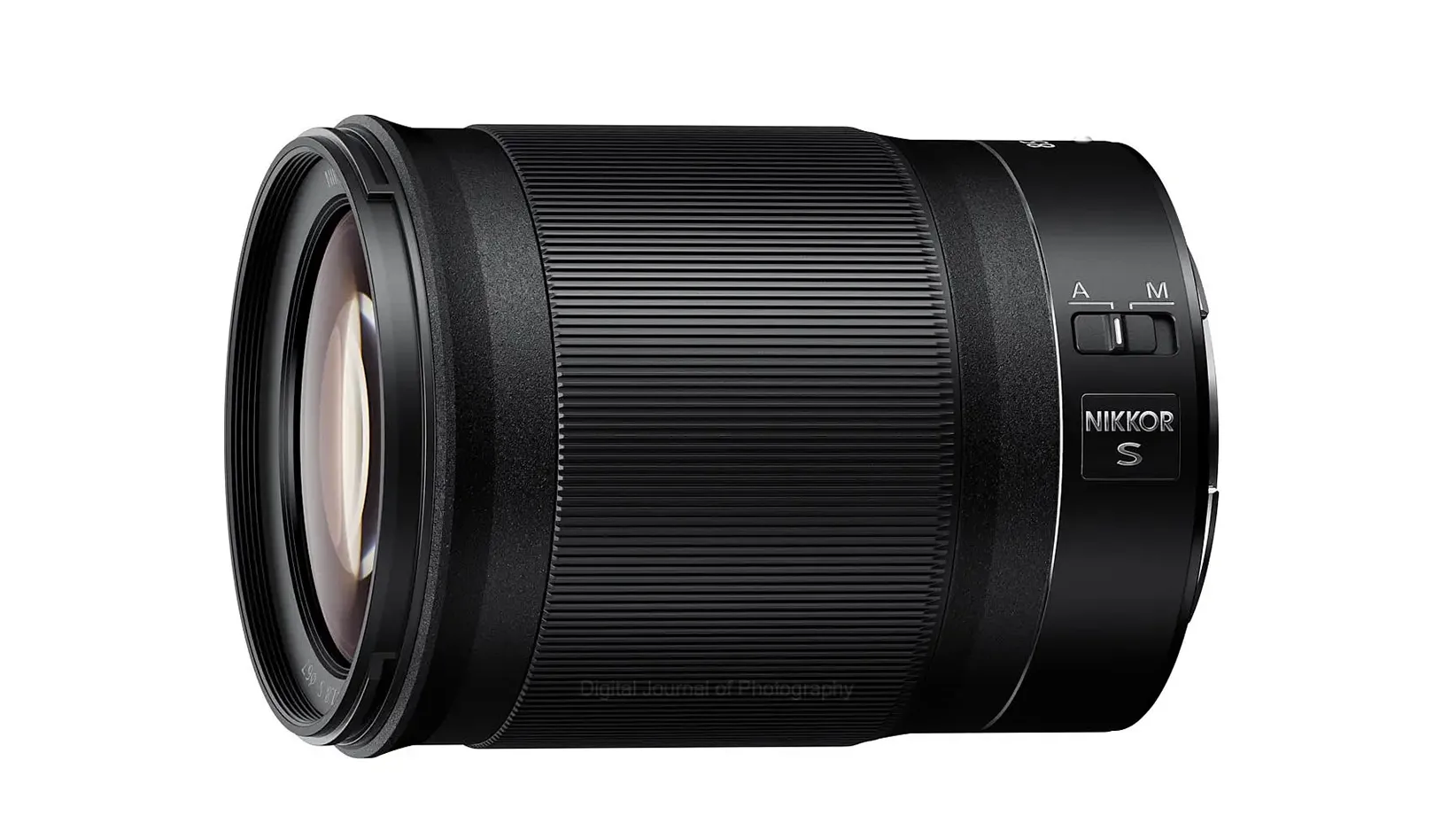 Nikkor 85mm F1.8S mirrorless lens, no caps, side on.