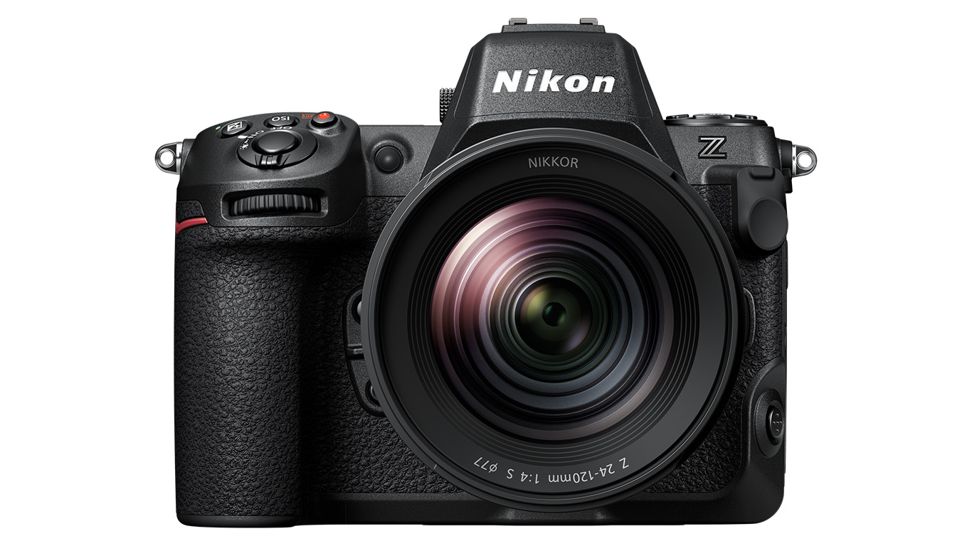 Nikon Z8 with 24-120mm lens attached from on.