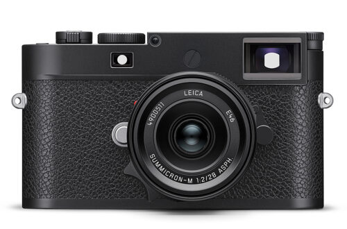 This is photo of the as yet unannounced Leica M11-P in black sporting the new 28mm F2 Summicron close focus lens.