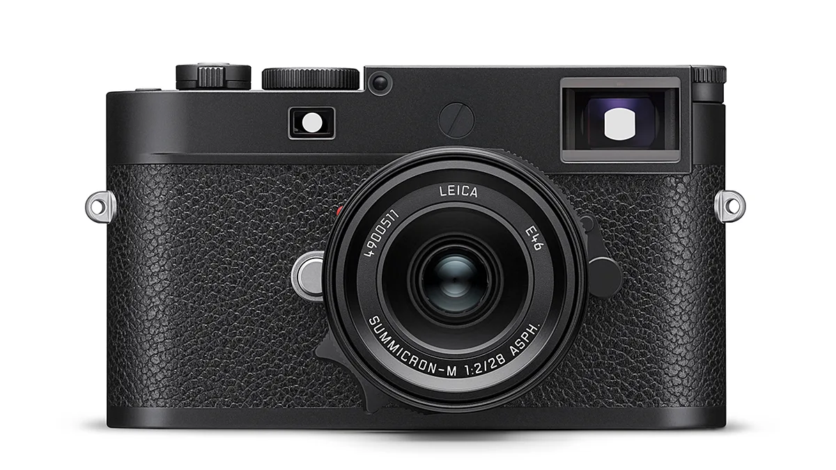 This is photo of the as yet unannounced Leica M11-P in black sporting the new 28mm F2 Summicron close focus lens.