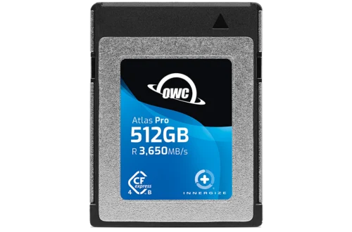 This is a picture of an OWC Atlas Pro 512GB CFexpress card.