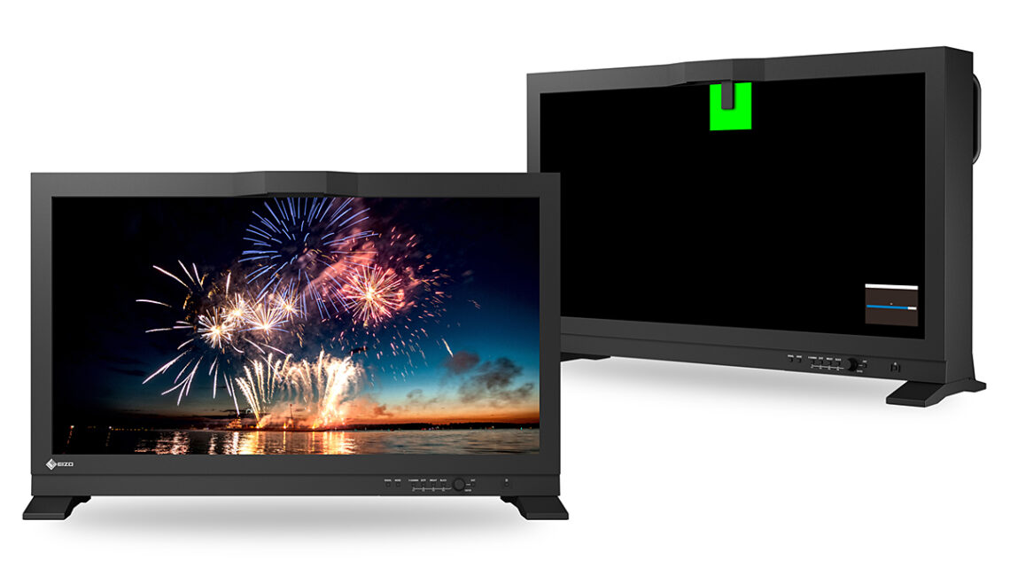 Expensive reference monitors on a white background.