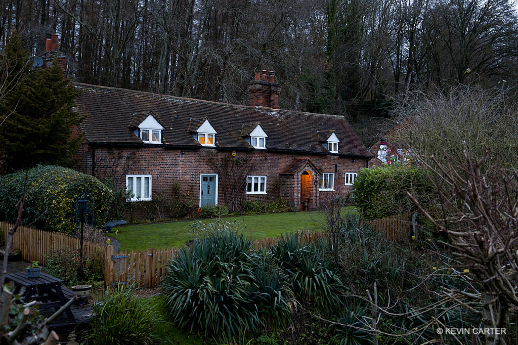Two cottages in the dark of Storm Darragh