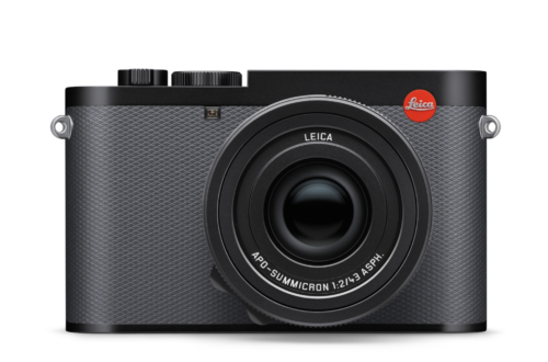 Leica Q3 43 with its distinctive yet subtle grey leather cover.