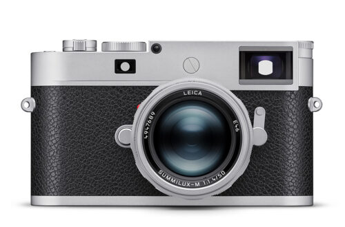 New old lens on a new M11-P camera on a white background