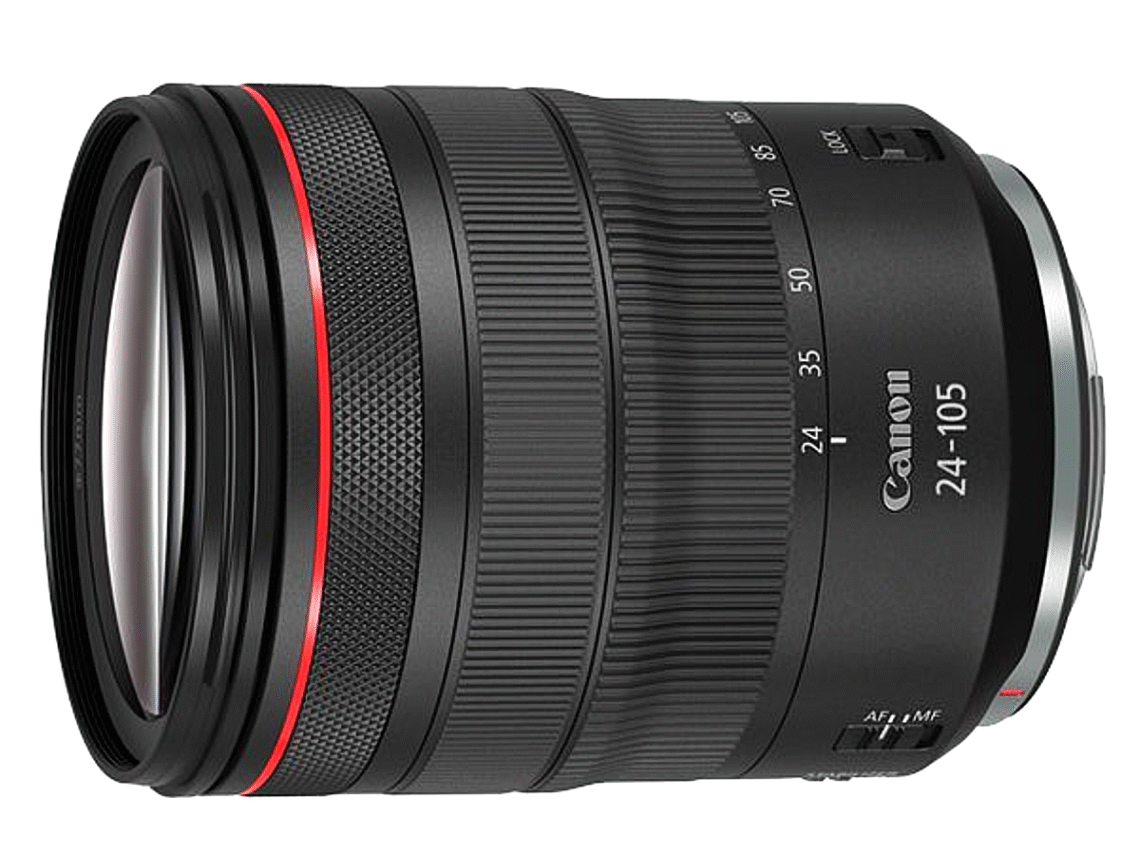 Canon 24-105mm zoom lens on a white background