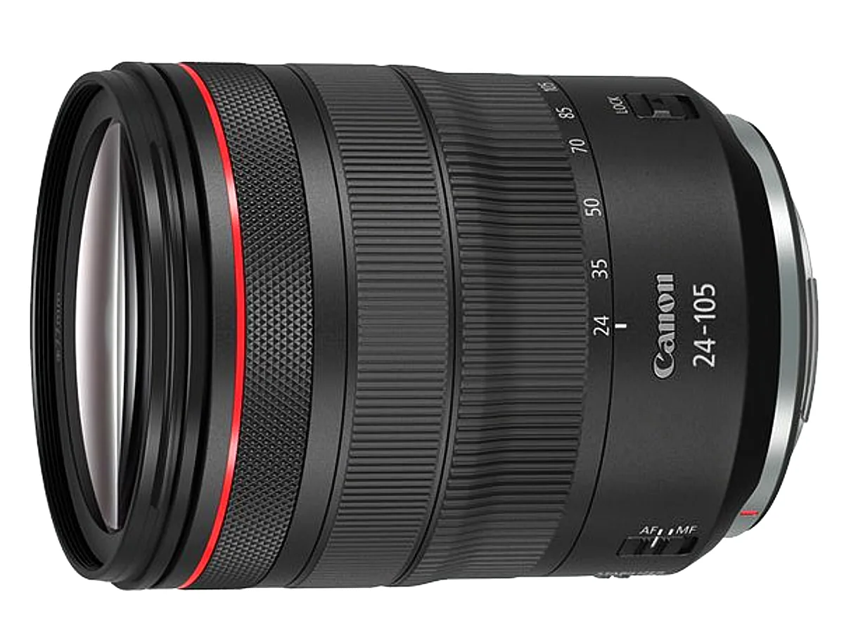 Canon 24-105mm zoom lens on a white background