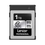 A memory card made by Lexar on a white background.