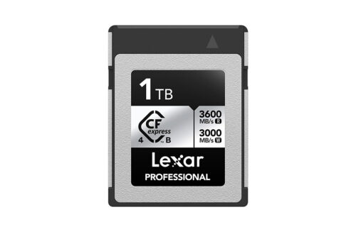 A memory card made by Lexar on a white background.