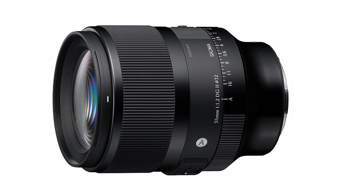 Sigma 35mm lens on a white background.