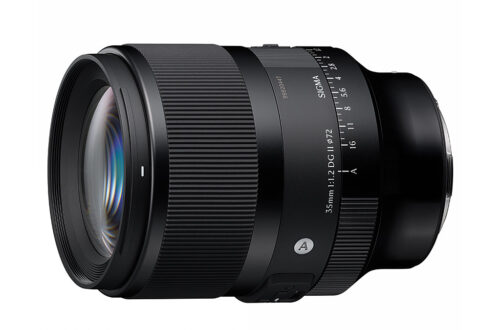 Sigma 35mm lens on a white background.