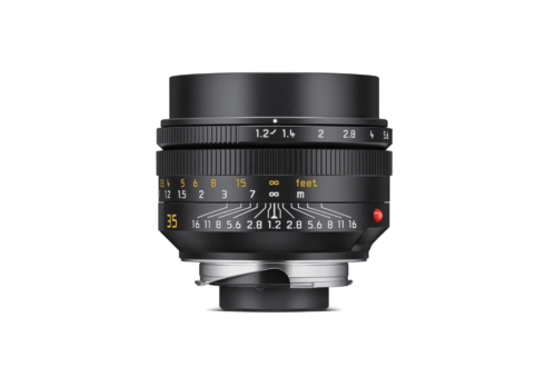 Leica Noctilux lens on a white background