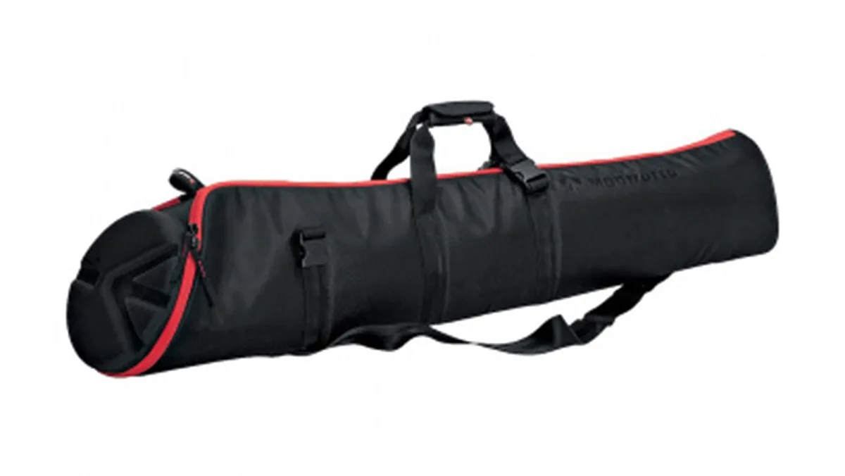 black tripod bag on a white background