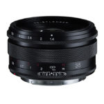 Voigtländer 35mm F1.4 RF lens on a white background